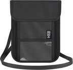 Likesing 5.5" L x 7.7" W Travel Neck Wallet, RFID Blocking Passport Holder for Travel Women Men, Security Passport Travel Wallet with 10 Card Slot, Neck Pouch Gifts for Traveling Family (Black)