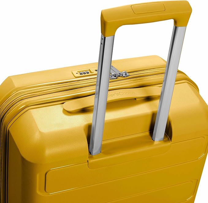 Traveler's Choice Pagosa Hardshell Expandable Luggage with Spinner Wheels, Yellow, 30-Inch Large