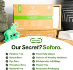 Happy Elephant Laundry Detergent Sheets, Fragrance Free, Natural Biodegradable Laundry Sheets, Plant Based, Tough on Stains, Gentle on Skin, Compatible with HE & Any Washing Machine, 62 Sheet, 1 Pack