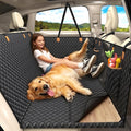 Lekereise 400LBS Hard Bottom Dog Car Hammock - 600D Heavy Duty Waterproof Dog Seat Cover Back Seat Extender, Mesh Window & Storage Pockets, Universal Fit for Sedans SUVs Trucks, Supports Large Dogs