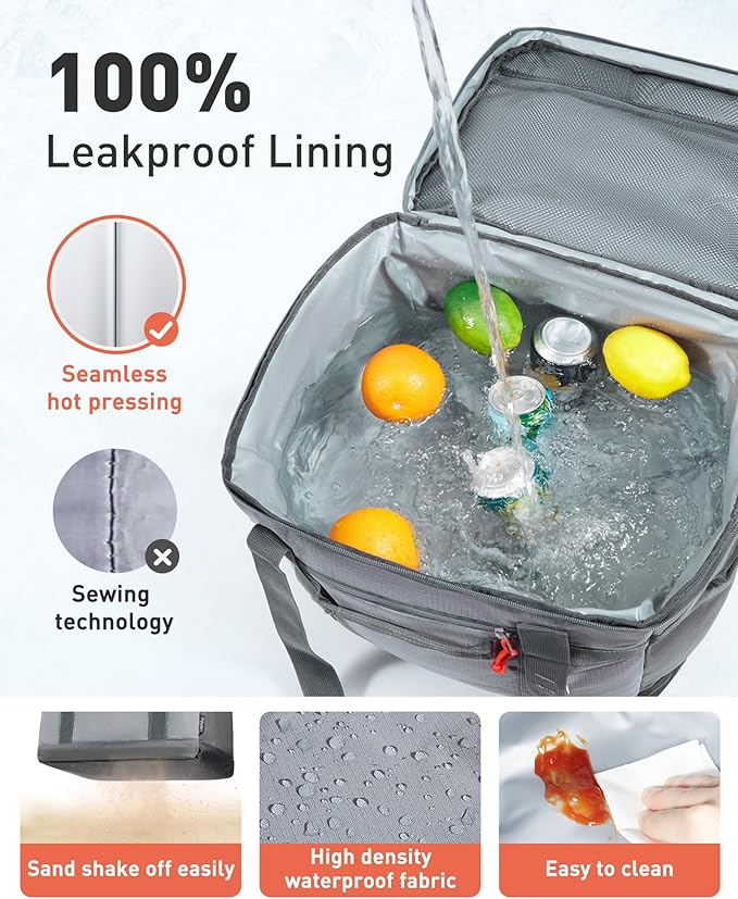 TOURIT Soft Sided Cooler Bag Insulated 30/48/60 Cans, Large Collapsible & Leakproof Ice Chest for Picnic, Beach, Camping, Travel