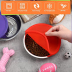 Patelai 4 Pcs Stainless Steel Dog Bowls with Silicone Lids Portable Food and Water Dishes for Pets Sealable Containers for 6.3" for Cats & Small Dogs (Red,Purple)