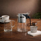 Pour Over Coffee Maker Set, 304 Stainless Steel Coffee Dripper with On/Off Switch, Borosilicate Glass Small Coffee Pot, 50 Filter Papers, Multi-Functional Immersion Drip Cafe Brewer Machine (1, 250ml)