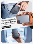 Enyneo Mag.Safe Portable Charger, 10000mAh Battery Pack - Qi2 Certified, 20W Fast Charging Wireless Magnetic Power Bank for iPhone 17/ Air/ 16/15/14/13/12 Series, Travel Camping Essential-Grey