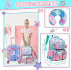 Cute Cat Kid's Luggage Set - 5 Piece Hardside Suitcase Set with Spinner Wheels - Airline Approved