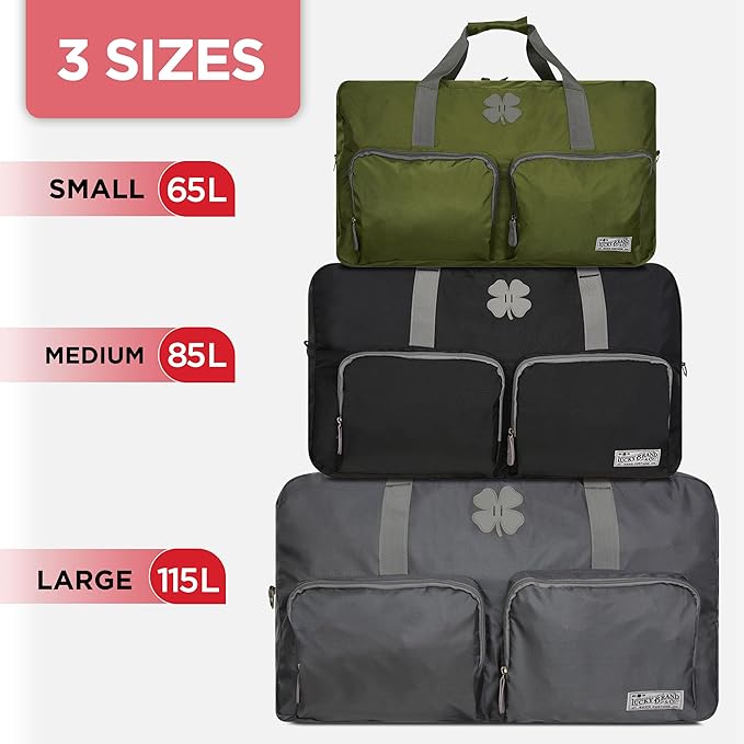 Lucky Travel Duffel Bags 65L, Gym Bag, Travel Bag & Large Duffle Bag for Men, Foldable Overnight Weekender Bags for Women & Men with Adjustable Shoulder Strap, Winery