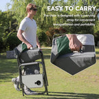 Colegence Oversized Directors Camping Chair Set of 2 Support 600 LBS, Heavy Duty Folding Outdoor Chairs with Detachable Side Pocket and Adjustable Side Table for Outside Beach,Lawn,Fishing (Green)