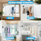 Retractable Clothesline Indoor & Outdoor, 16.2 Feet Stainless Steel Washing Line, Non-Sagging Wall Mounted Heavy Duty Laundry Line, Easy Installation Space-Saving Clothing Dry Rack (Gray)