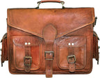 15" leather messenger bag laptop case office briefcase gift for men computer distressed shoulder bag