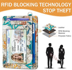Yonlevres Credit Card Holder Slim Wallet, Sea Turtle RFID Wallet Women Front Pocket Small Card Holder Travel Cute Funny Thin Card Case ID Window PU Leather RFID Blocking Card Organizer Gifts Girls