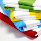 Exclusivo Mezcla 4 Pack Cotton Oversized 35x70 Inches Soft Cabana Stripe Thick Beach Towel, Super Absorbent Travel Bath Pool Towel (Sky Blue/Forest Green/Yellow/Red)
