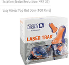 Howard Leight by Honeywell LT-30 Hundred-Pair 32NRR Laser Trak Corded Single-Use Earplugs - Orange/Blue