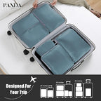PANDA JOYS 4 Set Compression Packing Cubes Travel - Travel Accessories Expandable Packing Organizers for Carry On - Essentials Luggage Bags - Dark Blue
