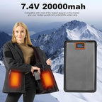 7.4V 20000mAh Rechargeable Power Bank with USB Cable, Fast Charge Battery Packs with LED Display for Heated Jacket, Heated Vest, Heated Hoodie, Heated Socks, Smart Mobile Devices