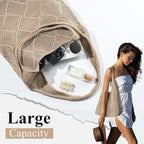 Straw Beach Bags for Women - Summer Woven Tote Bag Shoulder Handbags, Large Beach Bag for Women for Holiday