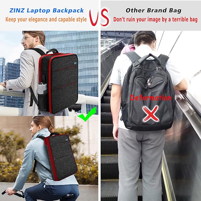 ZINZ Slim & Expandable Laptop Backpack 15 15.6 16 Inch Case, Water Resistant Travel Backpack Compatible with MacBook Pro/Neo 16" 15", Dell XPS 15 16 and Most 15" 15.6" 16" Notebooks，B01RD01