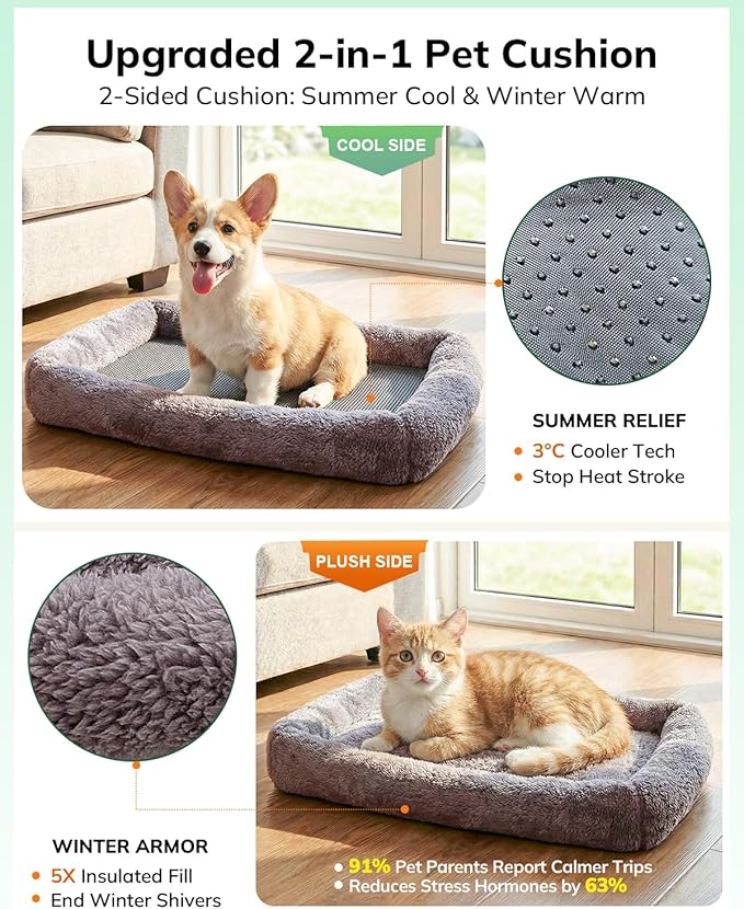 Morpilot Cat Carrier - Cat Carrier Soft for Medium or Large Cats up to 20lbs, with Dual-Sided Cushion, Secure Buckle and Foldable Bowl, Dog Carriers for Small Dogs - Pet Carrier (Green)