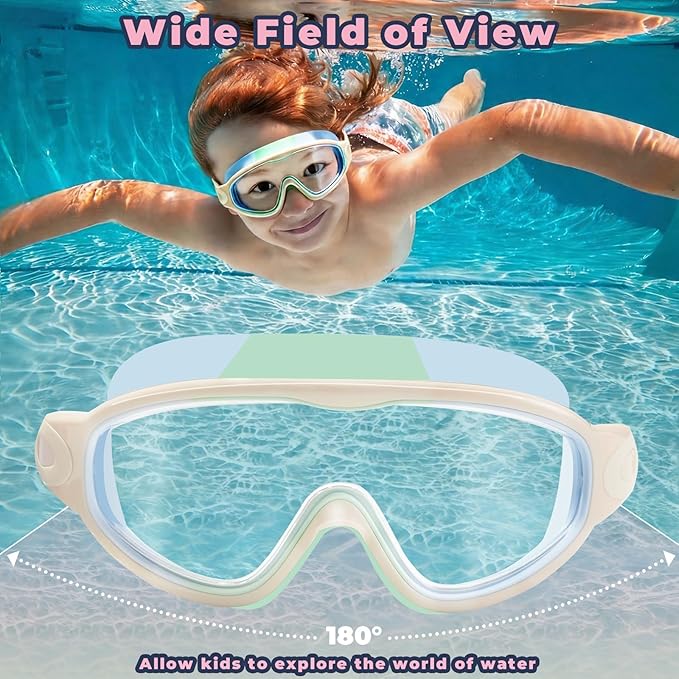 Keary 2 Pack Kids Swim Goggles for 3-15 UV Protection Anti-Fog Pool Water Swimming Goggles For Boys Girls Youth Toddler