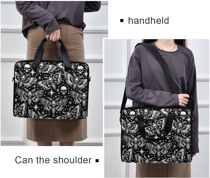 MNSRUU Laptop Bag for 15.6 inch Black Gothic Bats