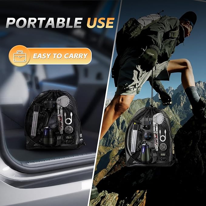 BSEED Portable Shower for Camping with Immersion Water Heater, 8000mAh Rechargeable Camping Shower with Large Capacity Foldable Bucket, Outdoor Shower for Hiking RV, Travel, Pet Bath, Car Washing