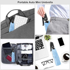 Compact Travel Umbrella for Purse - Flat Handle, Waterproof for Light Rain