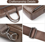 Brown PU Leather Laptop Bag for Men Stylish Mens Messenger Bag Durable Work Bag Practical Shoulder Bag Spacious Computer Briefcase