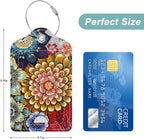 Rimilak 3 Pcs PU Leather Luggage Tags for Suitcase, Travel Cruise Luggage Tag with Privacy Flap, Name ID Label and Metal Loop for Women Men Baggage Handbag School Bag Backpack, Watercolor Flowers