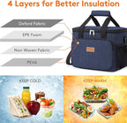 Lifewit Medium Lunch Bag, Insulated Lunch Box, Soft Cooler Cooling Tote for Adult Men Women, Dark Blue 12-Can (9L)