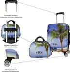 World Traveler VentureX Airline Approved 2-Piece Carry-On Luggage Set – Lightweight Hardside Polycarbonate Suitcase with Spinner Wheels - Palm Tree
