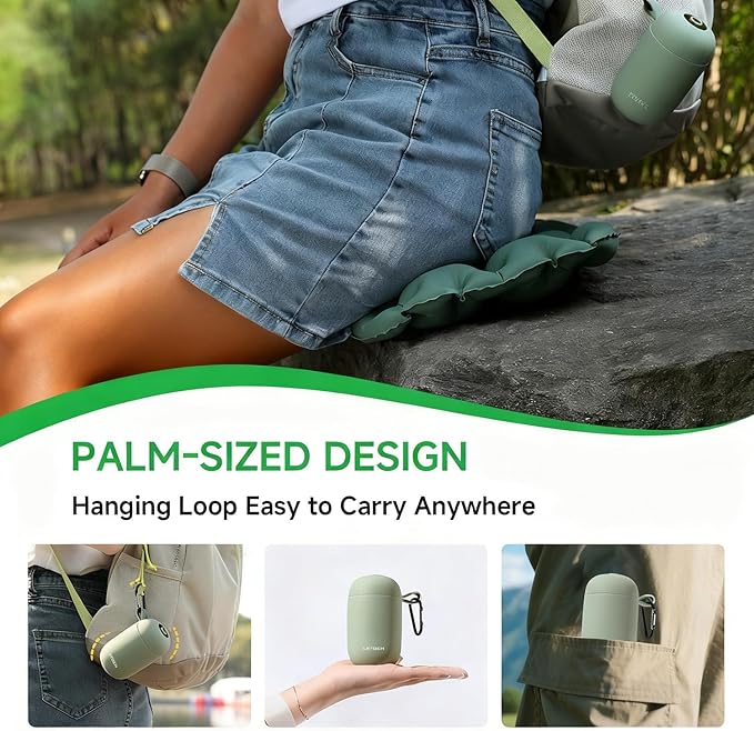 Inflatable Seat Cushion, Lightweight Portable Air Cushion with Pump, Airplane Seat Pad for Flights Pressure Relief, Waterproof Chair Pad, Stadium Cushions for Travel, Camping, Hiking(Green)