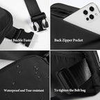 ODODOS Unisex Mini Belt Bag with Adjustable Strap Small Fanny Pack for Workout Running Traveling Hiking, Black