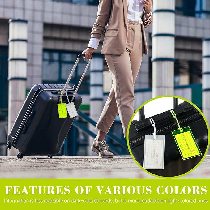30 Pack Luggage Tags for Suitcases, Airplane Travel Essentials for Flying, International Travel Must Haves, and Luggage Accessories by Sodsay