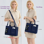 ZHMO Canvas Tote Bag for Women,Women's Bags Crossbody Bags Work Laptop Tote Bag Large Handbags Purse for Travel Nurse Teacher