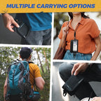 VULKIT Water-Resistant Keychain Wallet with Lanyard for Men and Women, Outdoor Zipper Pouch Wallet with Clear ID Window, for Hiking, Fishing, Skateboard and any Outdoor Activities, Shadow Trek