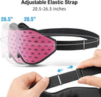 LitBear Breathable Sleep Mask, 3D Eye Mask Sleep for Side Sleepers Women Men, Light Blocking Sleeping Mask with Adjustable Strap, Soft Lightweight Eye Cover for Travel, Night Work, Nap, Office - Pink