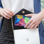 Mayski Credit Card Holder, RFID Blocking, Aluminum Alloy Hard Case, Small Mini Business Metal Wallet for Women Men, Colorful Leaves