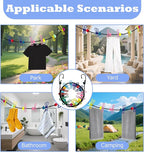 Portable Travel Clothesline,Adjustable Elastic Stretch Line with 12pcs Clothes Clips,for RV Outdoor and Indoor Camping Accessories (Black)