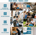 Veken 8 Set Packing Cubes for Travel Essentials, Suitcase Organizer Bags in 4 Sizes, Carry-On Luggage Accessories with Large Laundry & Hanging Toiletry Bag, Must-Have for Airplane, Road Trip & Camping