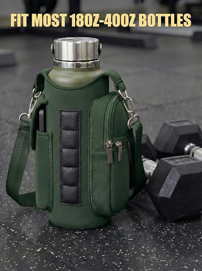 AUPET Magnetic Gym Bag for Men & Women, Small Gym Bag Organizer, Crossbody Magnets Gym Water Bottle Bag Holder Carrier Fits for 18-40oz Owala Yeti Hydro Flask, Workout Pouch for Phone, Keys & Wallet