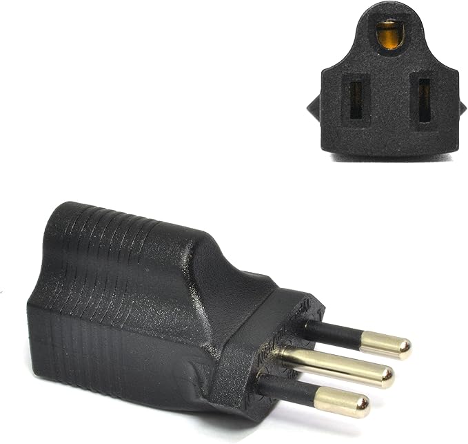 Ceptics Italy CEI-23-16/VII Travel Power Plug Adapter Accepts NEMA 5-15R - ETL Certified - Industrial Grade (IG-12) Black