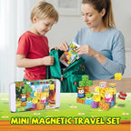 Mini Magnetic Blocks, Magnetic Blocks Building Toys with Travel Case 45PCS, STEM Educational Construction Building Cubes for Kids Ages 3+, Classroom Learning Sensory Toys Gift for Toddlers Boys Girls