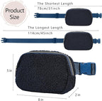 Fleece Fanny pack with Adjustable Strap for Women and Men Crossbody Bag Bum Bag, Waist Pack for Hiking Workout Sports Travel Blue