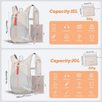 BECOJADDE 20L Small Hiking Backpack for Men Women Foldable Packable Back Pack Ultralight Hiking Daypack for Travel Camping Outdoor, Beige