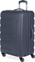 SwissGear 7366 Signature Hardside Expandable Luggage with Spinner Wheels, TSA Lock, Navy, Checked-Medium 23-Inch