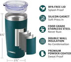 SUNWILL Travel Coffee Tumbler 20 oz, Insulated Mug with Lid, Stainless Steel Cup for Outdoor, Powder Coated Dark Green
