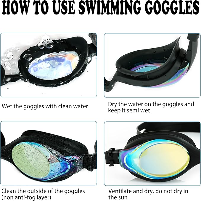 EWPJDK Kids Swim Goggles - 2 Pack Swimming Goggles Anti Fog No Leaking For Kids Age 3-15