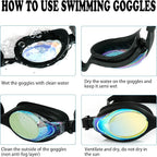 EWPJDK Kids Swim Goggles - 2 Pack Swimming Goggles Anti Fog No Leaking For Kids Age 3-15