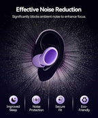 45dB Ear Plugs for Sleeping Noise Cancelling Ear Plugs for Noise Reduction & Snoring, Concerts, Earplugs for Sleep,Sider Sleepers Airplane, Silicone Earplugs Reusable Concert Ear Plug