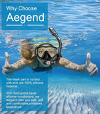Aegend Snorkeling Gear for Adults Youth Kids, Snorkel Mask with Top Dry Valve - Panoramic View Anti-Leak and Anti-Fog with Mesh Bag for Snorkeling, Scuba Diving, Freediving & Swimming