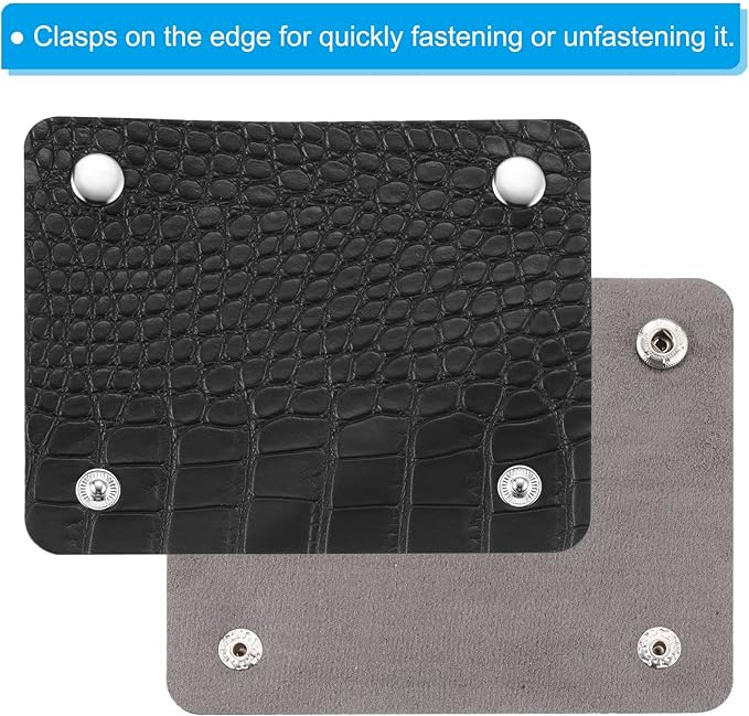 PATIKIL Luggage Handle Wrap, 2 Pack Irregular Pattern PU Handbag Grip Cover Protector Identifier with Clasp for Suitcase Grocery Shopping Bag, Black